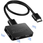 HDMI Splitter 1 in 4 Out with 3.9ft Cable, 4K HDMI Splitter (Mirror Only, Not Extend), 4 Port HDMI Splitter for PS4 Xbox Sky Box Fire Stick HDTV Projector- 1 Input to 4 Outputs