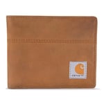 Carhartt Men's Bifold and Passcase Wallet, Durable Billfold Wallets, Available in Leather Canvas Styles Bag, Saddle Leather (Brown), One Size UK