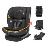 Jovikids i-Size Siege Auto ISOFIX 40-150 cm - Siège Auto Pivotant 360° de la Naissance à Environ 12 ans - ECE R129 Fixations ISOFIX, Top Tether - Noir