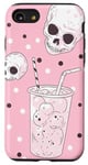 Coque pour iPhone SE (2020) / 7 / 8 Squelette à thé classique à pois Kawaii Grim Reaper Rose