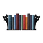 Ecqizer Serre-Livres en métal en Forme de Chat Voyant de Chat Mignon pour étagères, Objets décoratifs, Maison, Bureau, bibliothèque, Cadeau pour Les Amoureux des Chats pour Femme (Noir)