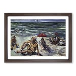 Big Box Art Lovis Corinth The Beaches of Forte del Marmi Framed Wall Art Picture Print Ready to Hang, Walnut A2 (62 x 45 cm)