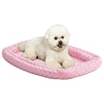 MidWest Homes for Pets Bolster Dog Bed 55.9 cm (22-Inch) Long Fleece Dog or Cat Bed w/ Comfortable Bolster; Ideal for "Small" Dog Breeds & Fits Most 55.9 cm Crates; Machine Wash & Dry; Pink; 40322-PS