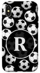 iPhone X/XS initial name monogram white letter R soccer football player Case