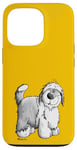 Coque pour iPhone 13 Pro Dessin animé drôle de vieux chien de berger anglais