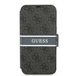 Guess GUBKP13S4GDGR Book Case 4G Stripe Étui de Protection pour iPhone 13 Mini Gris