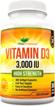 Vitamin D 3,000 IU, High Strength Vitamin D3 Supplement, 365 Easy to Swallow Sof