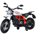 Moto Électrique pour Enfants Ducati Scrambler 12V - Blanche