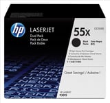 Genuine HP 55X Dual Pack Laserjet P3015 M521 M525 Hi-Cap Toner CE255XD A-