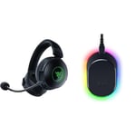 Razer Kraken V3 Pro pour PC - Casque Gaming sans Fil avec Technologie Haptique Noir & Mouse Dock Pro & Charging Puck - Station de Recharge magnétique sans Fil & Module pour Souris compatibles - Noir