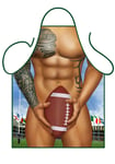 Mens Novelty Funny Cooking Apron 6 Pack Abs Sexy Rugby American Football Player