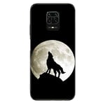 Coque pour Xiaomi Redmi Note 9S / 9 Pro Loup Noir