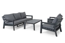 Selected Home Lycke sofagruppe Grå med grå hynde 3-personers sofa, 2st lænestoler & bord