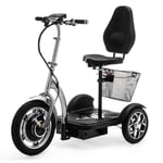 Folding 3 Wheel Electric Mobility Scooter Tricycle Trike  Silver VELECO ZT16