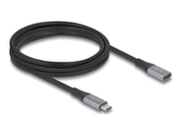 Delock - Usb-Forlengelseskabel - 24 Pin Usb-C (Hann) Til 24 Pin Usb-C (Hunn) - Usb 2.0 / Usb 3.2 / Usb4 / Thunderbolt 3 - 48 V - 5 A - 2 M - Up To 40 Gbps Data Transfer Rate, Støtte For Power Delivery 3,1, Opp Til 240 W Strømforsyningsstøtte - Svart