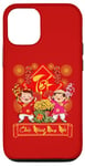 Coque pour iPhone 12/12 Pro Robe de Nouvel An vietnamien Chuc Mung Nam Moi Garçon Fille Ao Dai