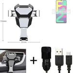 Car holder air vent mount for Samsung Galaxy F22 + CHARGER Smartphone