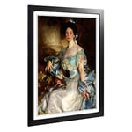 Big Box Art Framed Print of John Singer Sargent Portrait of a Lady (2) Design | Wall Art Picture | Home Decor for Kitchen, Living Room, Bedroom, Hallway, Black, A2 / 24.5x18 Inch / 62x45cm