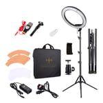 LED Ring Light 18 Inch & Tripod Stand ALL-IN-1 STARTER KIT for Live Streaming & YouTube - Pod Cast Microphone, Bluetooth Remote, Make Up Light, Phone Holder, SLR Camera fit, Travel Bag