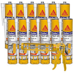 Lot 12 cartouches 300ml Sikaflex 11 FC Purform Blanc, Mastic, joint et collage multi-usages, mastic-colle multi-supports, intérieur et extérieur (sikaflex 11 FC+)