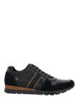 Dune Treck Leather Trainers, Black-Black Leather