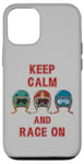 Coque pour iPhone 12/12 Pro Casque rétro vintage, Go Kart Car Racing, Keep Calm & Race On