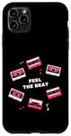 Coque pour iPhone 11 Pro Max Feel the Beat Music Lover Cassette Vintage Cadeau Homme Femme