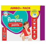 Pampers Premium Protection Nappy Pants Size 5, 48 Nappies, 12kg - 17kg, Jumbo+ Pack, Pampers Comfort & Protection in Easy-on Pants