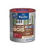 RIPOLIN - Peinture pour Bois Intérieur/Extérieur - Sans Sous-couche Ultra-couvrant - Résiste aux Intempéries, UV et Chocs - Protège et Magnifie - Lessivable - Satin - 2,5L - Rouge Vif