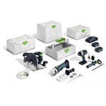 Festool 18v 3 Piece Construction Kit HKC55 TPC18 AGC18 2 5.0ah Batteries Charger