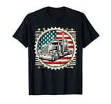 Semi-Trailer Trucker Big Rig American Flag Truck Driver T-Shirt