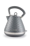 Morphy Richards Vector Pyramid Kettle, 1.5L 3kW Rapid Boil, Anti Limescale Filter, Boil Dry Protection, Water Window, Pull Ring Removeable Lid, 360 Cordless Base, Grey, 108135