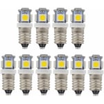 Memkey - 10pcs E10 12V Blanc froid ampoules led 5SMD 0,5 w 50LM Les lamp(Blanc Froid)