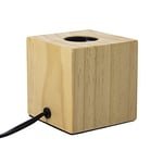 Cube table lamp in wood, E27 base compatible, IP20, 60W max power