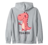 Tea REX happy pink dinosaur Zip Hoodie