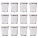 Argon Tableware Glass Jam Jars with Lids - 185ml - Pack of 12