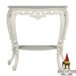 Biscottini Console'Entrée Shabby Chic Étagère Style Baroque Petite Table, Blanc