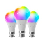 Nanoleaf Essentials Pack de 3 Ampoules LED B22 Connectées RGBW - Lampes Intelligentes Thread & Bluetooth , Compatible Google Home Apple, Synchro Musique et Ecran, pour Salon Chambre ou Bureau Gaming