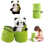 seOSTO Bamboo Tube Panda Plush Toy Panda Teddy Cute Cuddly Toy Plush Interactive Toy for Women Girls Kids Gifts