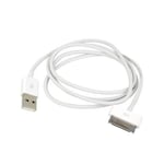 Pour apple iphone / 3g / 3gs / 4 / 4s : cable usb blanc type dock synchro et charge