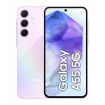 Samsung Galaxy A55 5G, Factory Unlocked Android Smartphone, 128GB, 8GB RAM, 2 day battery life, 50MP Camera, Awesome Lilac, 3 Year Manufacturer Extended Warranty (UK Version)