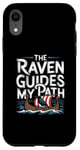 Coque pour iPhone XR Illustration viking nordique The Raven Guides My Path