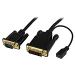 StarTech 10 ft DVI to VGA Active Converter Cable - DVI-D to VGA Adapter - videokonverter - svart