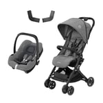 MAXI COSI Buggy Lara² Select Grey inkl. bilbarnstol Cabrio Fix i-Size Select Grey + Adapter