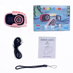 Caméra Miniature pour Enfants Euro-Américaine Étanche HD Double Écran Auto-Photo Cadeau pour Étudiants Couleur Rose Double Écran