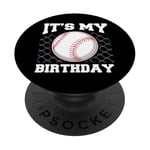 It's My Birthday Baseball Lover Player Funny Boys Girls Kids PopSockets PopGrip Adhésif