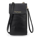 UTO Portefeuille Porte Monnaie Femme Sac À Bandoulière en PU Cuir Souple Téléphone Portable Mini Pochette Porte Carte Épaule Portefeuille Sac pour Cadeau de Noël Saint-Valentin