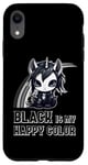 iPhone XR Black Is My Happy Color Goth Girl Emo Gothic Unicorn Case