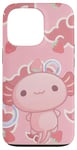 iPhone 13 Pro Cute Kawaii Axolotl Cat Aesthetic Pink Cloud Case