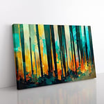 Awesome Abstract Forest Vol.6 Canvas Wall Art Print Ready to Hang, Framed Picture for Living Room Bedroom Home Office Décor, 50x35 cm (20x14 Inch)